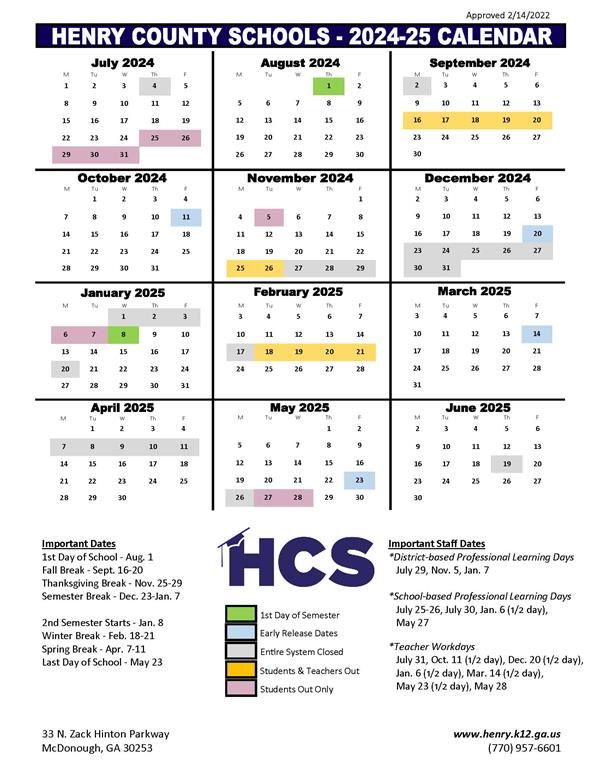 24-25 School Calendar